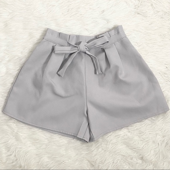 Pants - Gray Paperbag Shorts